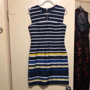 Tommy Hilfiger Blue and White Sheath Mini Dress